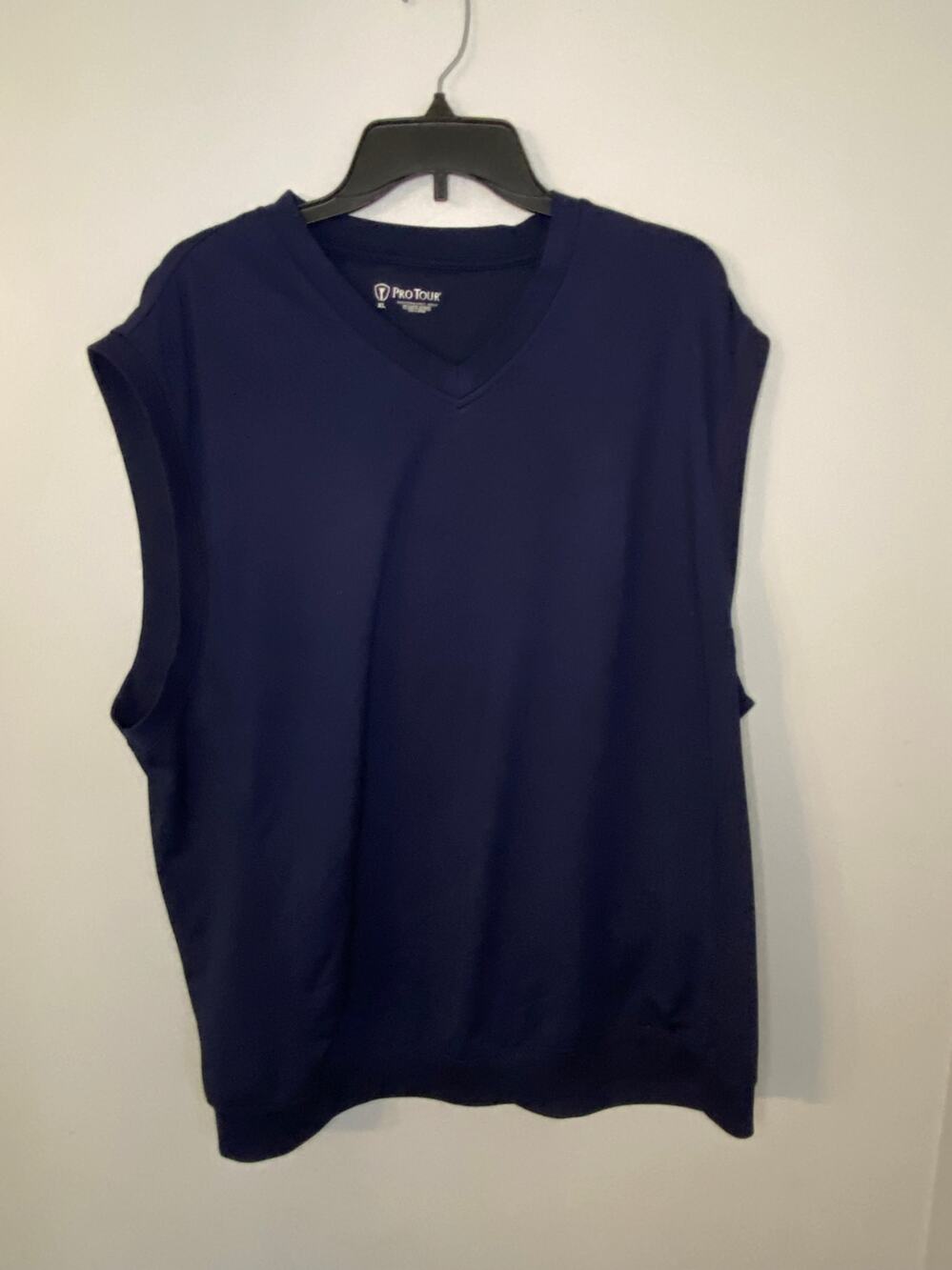 Pro Tour Mens Medium XL Navy Blue VNeck Cotton Golf Sweater Vest